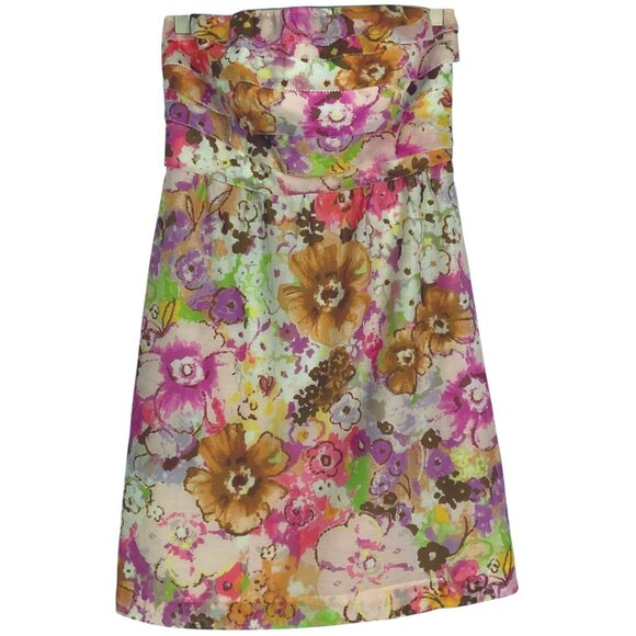 J. Crew Strapless Watercolor Floral Silk Blend Sheath Dress, size 2, style 25717 - Picture 1 of 12